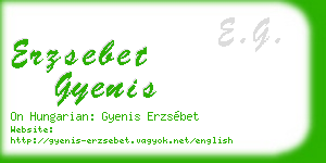 erzsebet gyenis business card